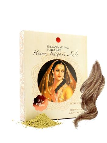 Henna, Indigo & Amla - svetlohnedá farba na vlasy INDIAN NATURAL 200 g