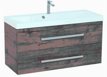 Kúpeľňová skrinka s umývadlom Naturel Cube Way 100x40 cm dub wellington CUBE2100ZDW