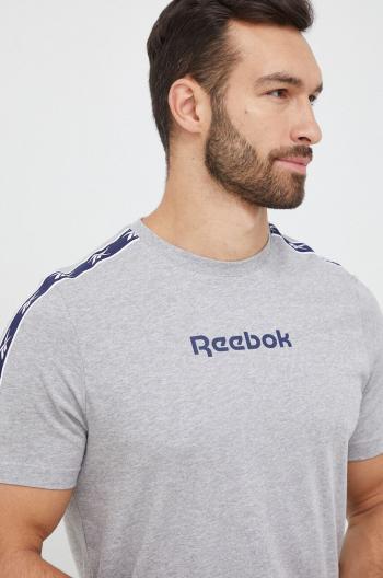 Tričko Reebok pánske, šedá farba, s potlačou