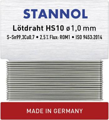 Stannol HS10 spájkovací cín bez olova bez olova Sn99,3Cu0,7 6 g 1 mm