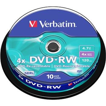 Verbatim DVD-RW 4x, 10ks vakebox (43552)