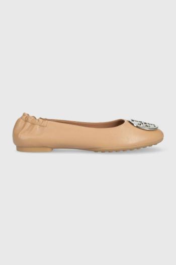 Kožené balerínky Tory Burch 147379-236 béžová farba, Claire Ballet