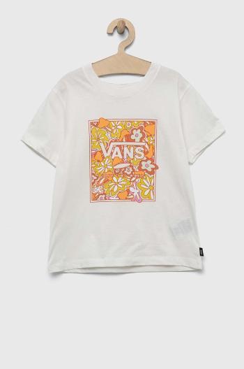 Detské bavlnené tričko Vans PSYCHEDELIC FLORAL BOX marshmallow biela farba