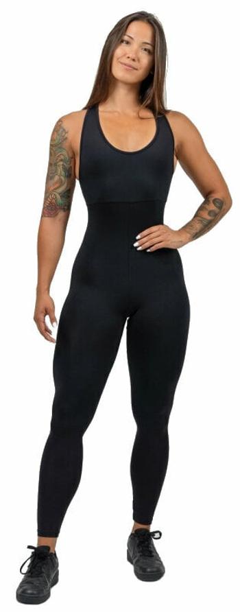 Nebbia One-Piece Workout Jumpsuit Gym Rat Black S Fitness nohavice