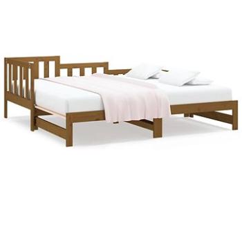 Výsuvná posteľ medovo hnedá 2× (90 × 200) cm masívna borovica, 820744