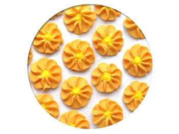 Cukrová dekorácia - Gerbery 28 ks oranžové / žlté - Frischmann