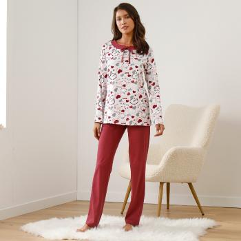Blancheporte Bavlnené pyžamo s potlačou "srdiečok" čerešňová 52