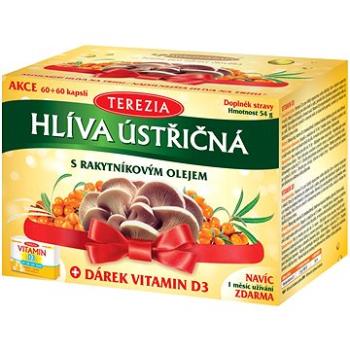 TEREZIA Hlíva ústřičná s rakytníkovým olejem 120 kapslí + Vitamin D3 30 tobolek (8594006898607)