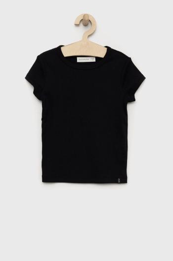 Detské tričko Abercrombie & Fitch čierna farba,
