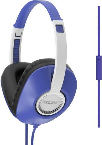KOSS UR23iB  Hi-Fi slúchadlá Over Ear cez uši Headset, regulácia hlasitosti modrá