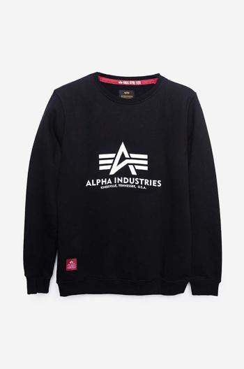 Detská mikina Alpha Industries čierna farba, vzorovaná