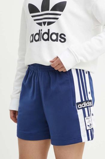 Šortky adidas Originals dámske, tmavomodrá farba, s nášivkou, vysoký pás, IP0716