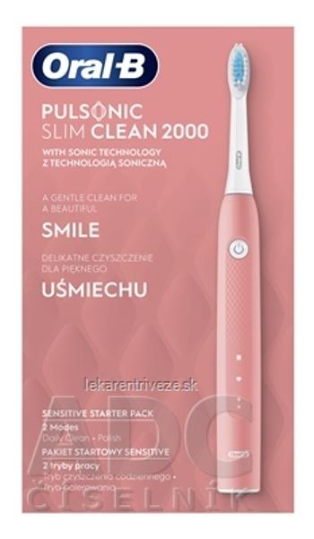 Oral-B PULSONIC SLIM CLEAN 2000 Pink sonická zubná kefka 1x1 ks