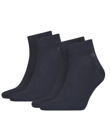 CALVIN KLEIN - pánske ponožky 2PACK quarter navy logo CK-43-46