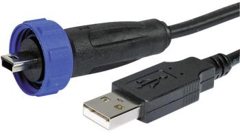 Adaptér USB 2.0 - IP68 zástrčka, rovná PX0441/2M00 USB A / Mini USB B PX0441/2M00 Bulgin Množstvo: 1 ks