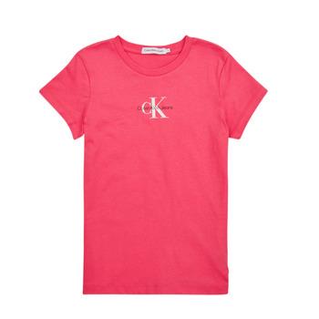 Calvin Klein Jeans  Tričká s krátkym rukávom MICRO MONOGRAM TOP  Ružová