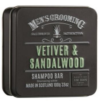 Scottish Fine Soaps Vetiver and Sandalwood tuhý šampón v plechu 100 g