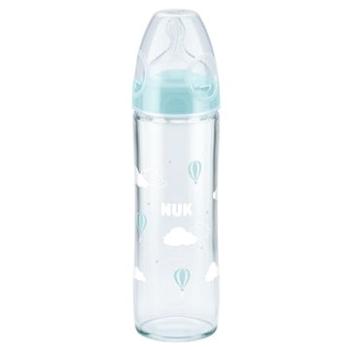 NUK dojčenská fľaša Love, 240 ml – sklenená, modré balóny (BABY0032a)