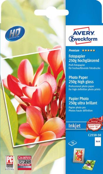 Avery-Zweckform Premium Photo Paper Inkjet C2550-50 fotografický papier 10 x 15 cm 250 g/m² 50 listov vysoko lesklý