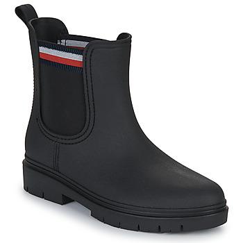 Tommy Hilfiger  Čižmy do dažďa Rain Boot Ankle Elastic  Čierna