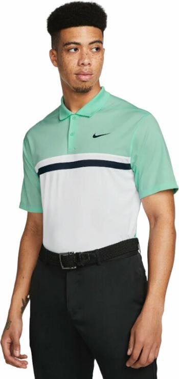 Nike Dri-Fit Victory Color-Blocked Mens Polo Shirt Mint Foam/White/Obsidian/Obsidian L