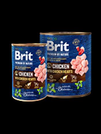 Brit Premium Dog by Nature  konz Chicken & Hearts 800g + Množstevná zľava 4 + 1 zadarmo