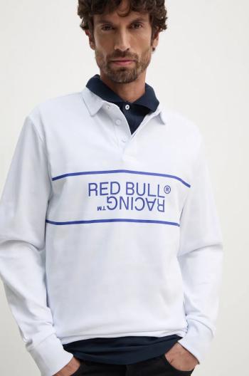 Bavlnené tričko s dlhým rukávom Red Bull Racing x Pepe Jeans Red Bull Racing x Pepe Jeans biela farba, s potlačou, RM540011