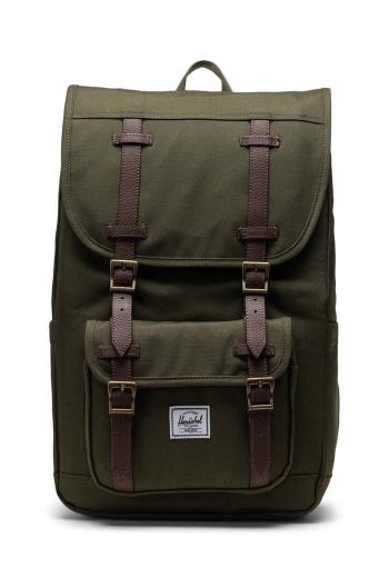 Ruksak Herschel Little America Mid Backpack zelená farba, veľký, jednofarebný