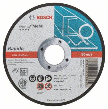 Bosch Accessories 2608603394 2608603394 rezný kotúč rovný  115 mm 22.23 mm 1 ks