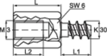 TOOLCRAFT 59006986 DIBLZ AK 30X5/IM3/10 dištančné čap  M3 M3 mosaz  1 ks