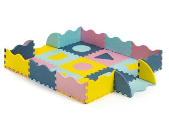 EcoToys puzzle mat colorful štvorec modrá ružová