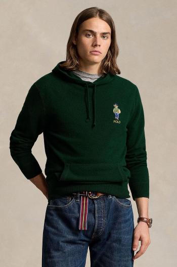 Vlnený sveter Polo Ralph Lauren pánsky, zelená farba, 710946003