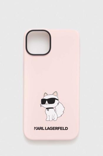 Puzdro na mobil Karl Lagerfeld iPhone 14 6,1" ružová farba