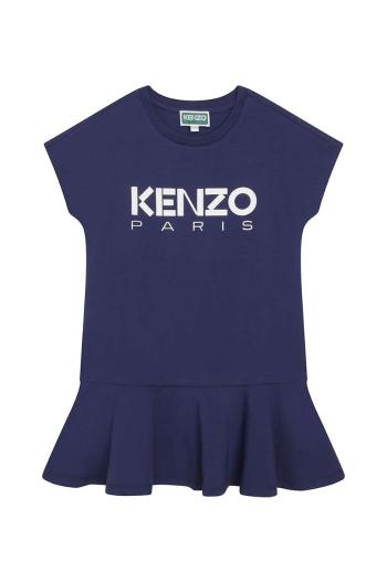 Dievčenské šaty Kenzo Kids tmavomodrá farba, mini, áčkový strih