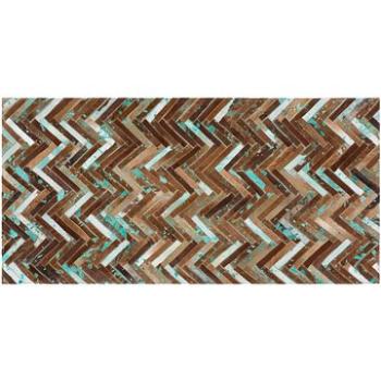 Patchwork koberec z hovädzej kože v hnedo-modrých odtieňoch 80 × 150 cm AMASYA, 57130 (beliani_57130)