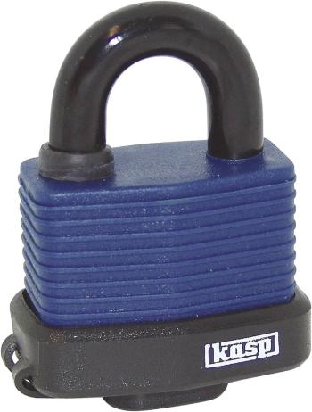 Kasp K13545D visiaci zámok 63 mm zámky s rôznymi kľúčmi   modrá na kľúč