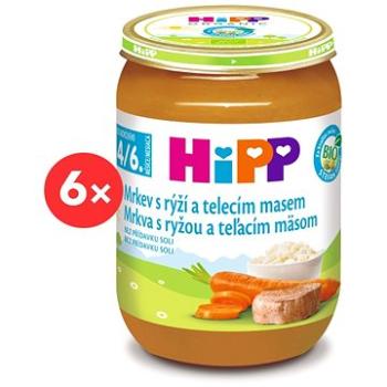 HiPP BIO Mrkva s ryžou a teľacím mäsom – 6× 190 g (9062300401100)