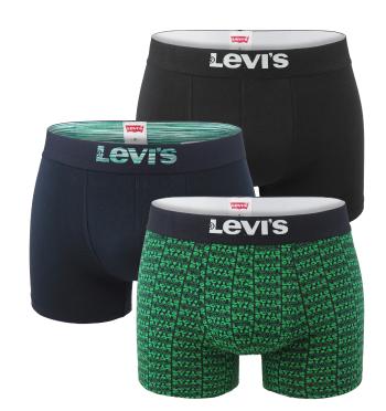 LEVI`S -  boxerky 3PACK green color with multicolor Levi`s logo v darčekovom balení - limitovaná edícia-M (81-86 cm)