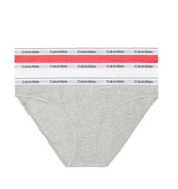 CALVIN KLEIN - nohavičky 3PACK Modern logo stretch cotton azalea & white combo - limitovaná edícia-S