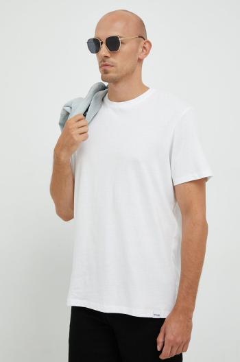 Bavlnené tričko Wrangler tmavomodrá farba, jednofarebné