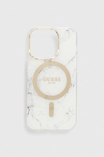 Puzdro na mobil Guess iPhone 14 Pro 6.1" biela farba