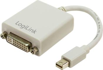 LogiLink CV0037 DisplayPort / DVI adaptér [1x mini DisplayPort zástrčka - 1x DVI zásuvka 24+5-pólová] biela  0.09 m