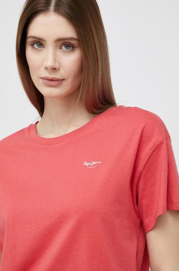 Bavlnené tričko Pepe Jeans Wimani červená farba