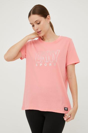 Bavlnené tričko Dkny ružová farba,