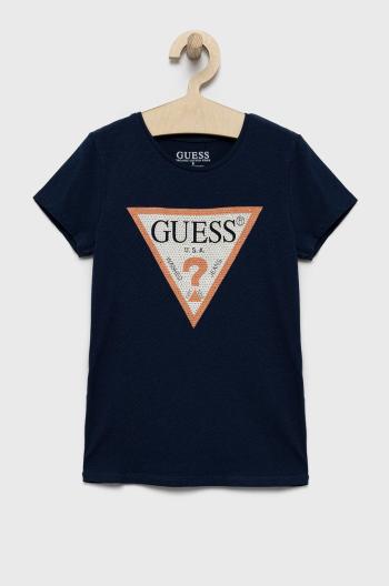 Detské tričko Guess tmavomodrá farba,