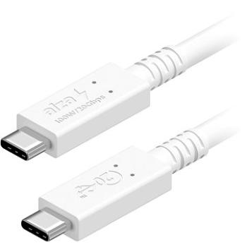 AlzaPower Core USB-C/USB-C USB4, 5 A, 100 W, 0,5 m biely (APW-CBTC4405W)