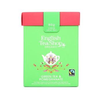 English Tea Shop Papier škatuľka Zelený čaj s granátovým jablkom, 80 gramov, sypaný čaj (59912)