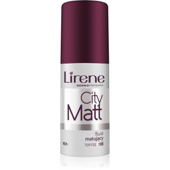 Lirene City Matt zmatňujúci fluidný make-up s vyhladzujúcim efektom odtieň 208 Toffee 30 ml