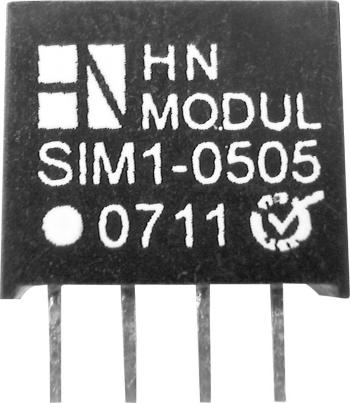 HN Power SIM1-0515-SIL4 DC / DC menič napätia, DPS 5 V/DC 15 V/DC 66 mA 1 W Počet výstupov: 1 x