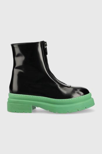 Členkové topánky Chiara Ferragni Cf Gummy Vegan dámske, čierna farba, na platforme,